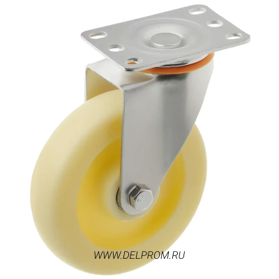 320125S - Полипропиленовое белое колесо 125 мм (повор.площ, двойн. шарикоподш.)