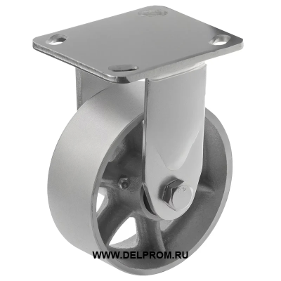 FCs 54 - Большегрузное чугунное колесо без резины 125 мм (неповорот., площ., темн. обод.)