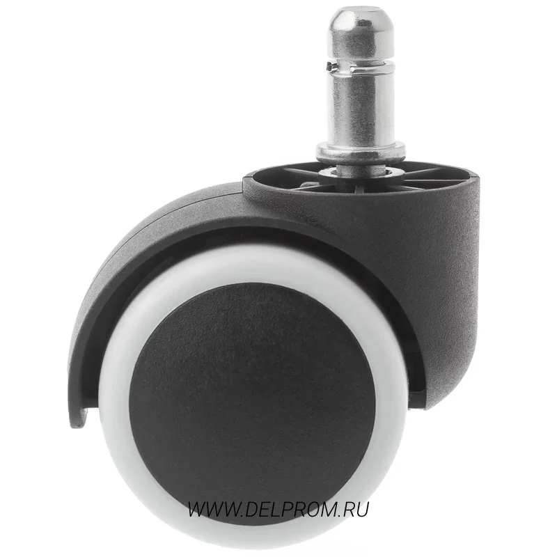 43050Th - Мебельное серое колесо 50 мм (штырь, повор., полиуретан)