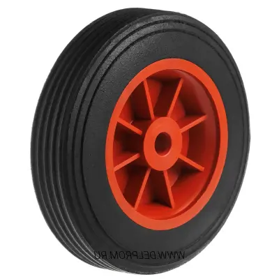SR 1104-12 - Колесо для тачки / тележки литое бескамерное, диаметр 150 мм, ось 12 мм, пластиковый обод, симметричная ступица, втулка скольжения