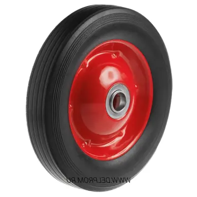 SR 1500-20n - Колесо для тачки / тележки литое бескамерное, диаметр 200 мм, ось 20 мм, металлический обод, несимметричная ступица, шариковый подшипник