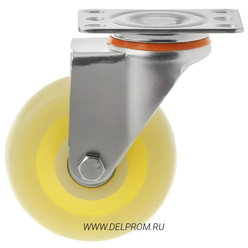 320100S - Полипропиленовое белое колесо 100 мм (повор.площ, двойн. шарикоподш.)