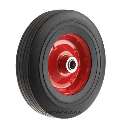 SR 1901-20 - Колесо для тачки / тележки литое бескамерное, диаметр 250 мм, ось 20 мм, металлический обод, симметричная ступица, роликовый подшипник
