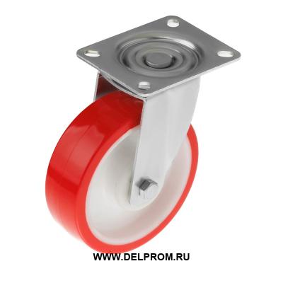 SPp 55 SS - Полиуретановое колесо 125 мм 35 мм (нерж. сталь, площ., повор., обод PP,подш скольж.)