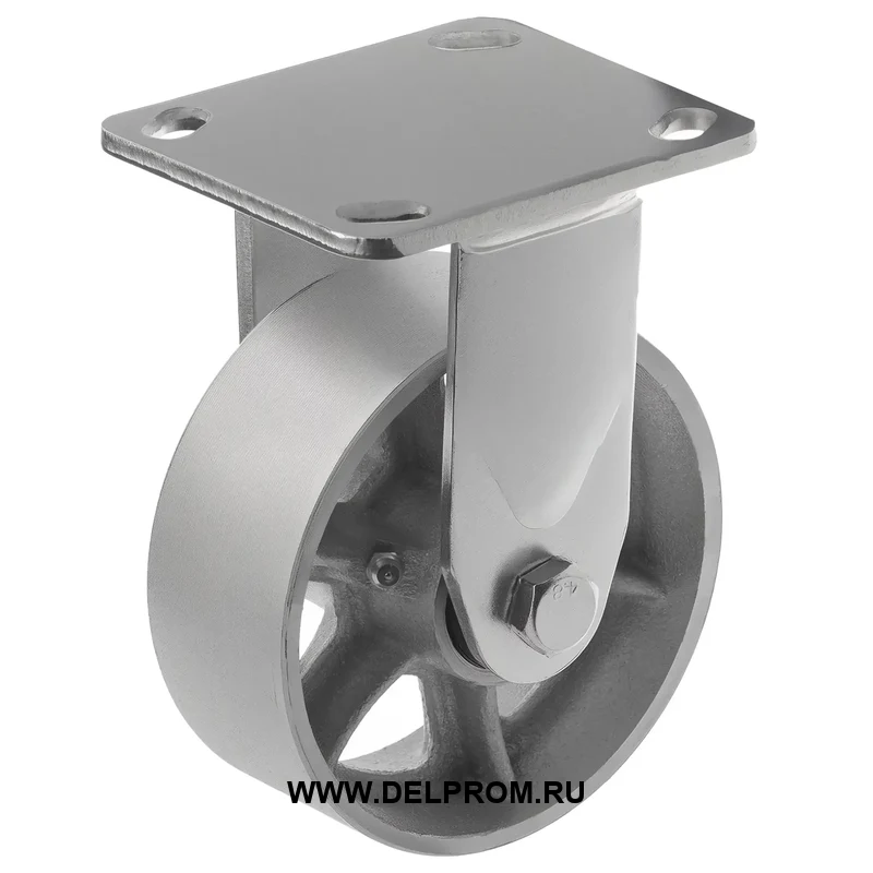 FCs 54 - Большегрузное чугунное колесо без резины 125 мм (неповорот., площ., темн. обод.)